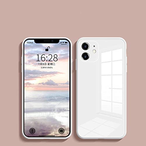 Coque de protection iPhone 12 Pro dos en verre trempé premium blanc