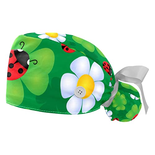 Chapeaux de travail pour hommes et femmes avec motifs fleurs et coccinelles