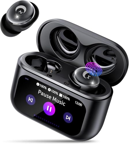 VEKJ Cuffie Bluetooth Per Dormire Con Touch Screen, 48h Autonomia, Bluetooth 5.4, IPX7, 5 EQ, Rosa