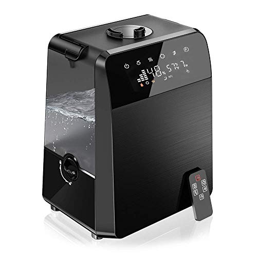 6L Warm and Cool Mist Humidifiers Large Room Baby Bedroom, Customized Humidity Vaporizer Quiet Air Humidifier with LED Touch Display and Remote, Essential Oil for Wholehouse - Thumbnail 6