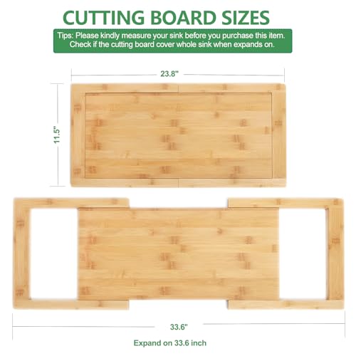 Tabla de Cortar Expandible de Bambú para Fregadero miniatura 2