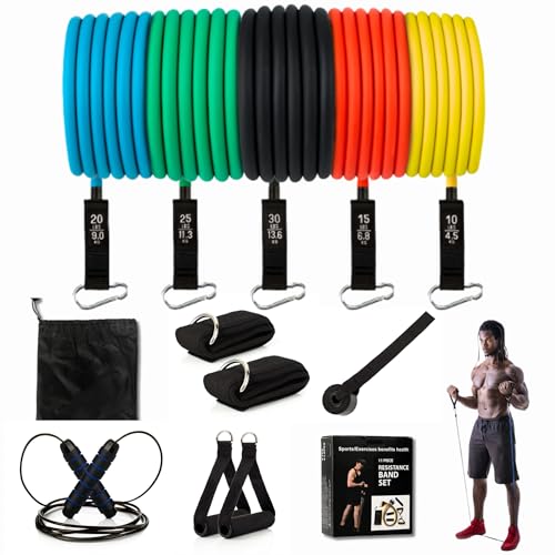 HIITLION - Bandes élastiques de musculation + corde à sauter