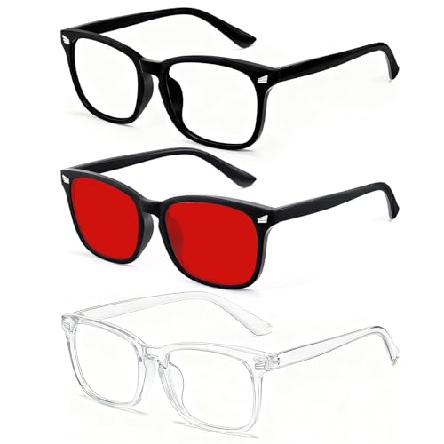 Image of Blue Light Glasses for Woman Men,99% Blocking Red Light Lens 3 Pack | UV Filter & Eye Strain,Anti-Glare & Lightweight Eye Protection for Teens and Adults, Ideal for Computers and Gaming