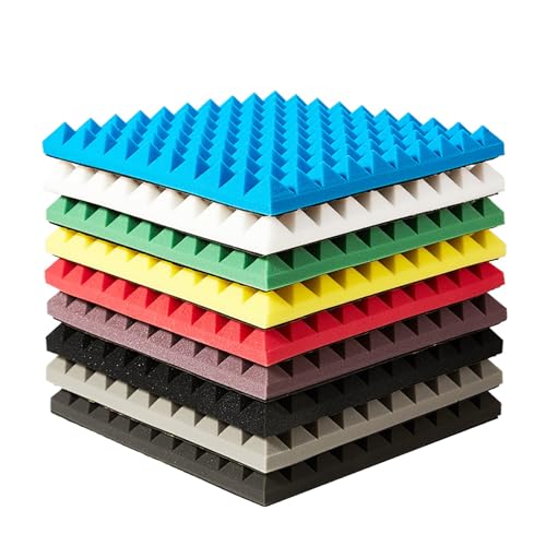 COYOUCO 6 Piezas de Paneles de Espuma Acústica con Adhesivo, Paneles Acústicos de 50 x 50 x 5 cm, Paneles para Paredes, Amarillo miniatura 1