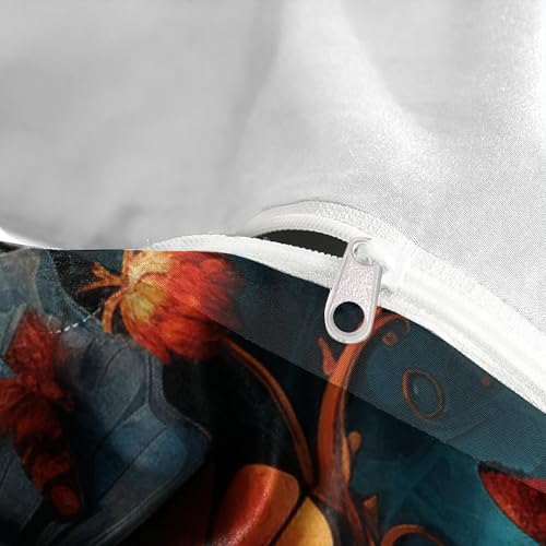 Housse de couette crâne motif 3D drap lit simple avec taies - 8