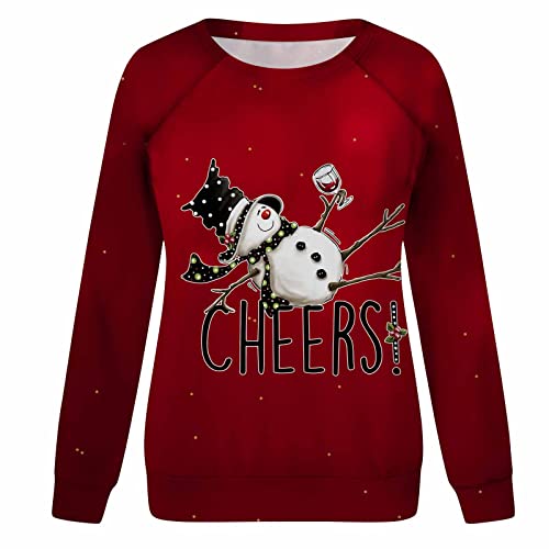 Amikadom Roupas Happy Festival para meninas adolescentes, manga comprida, gola redonda, ajuste folga