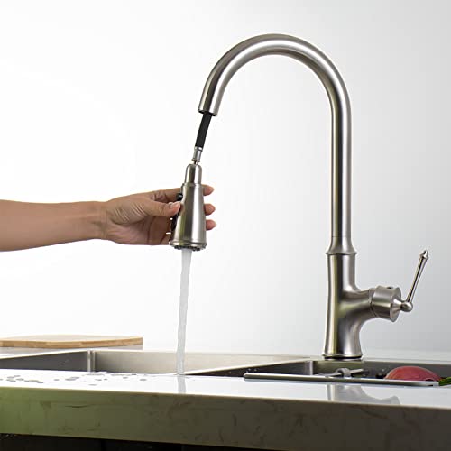 Grifo de cocina con rociador desplegable de 2 modos para fregadero 5