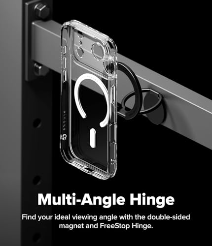 Image of Ringke Dual Magnetic Smart Holder Compatible with MagSafe Accessories [3 Tier Foldable Stand] Slim Adjustable Double-Sided Magnetic Kickstand with Grip Holder - Black