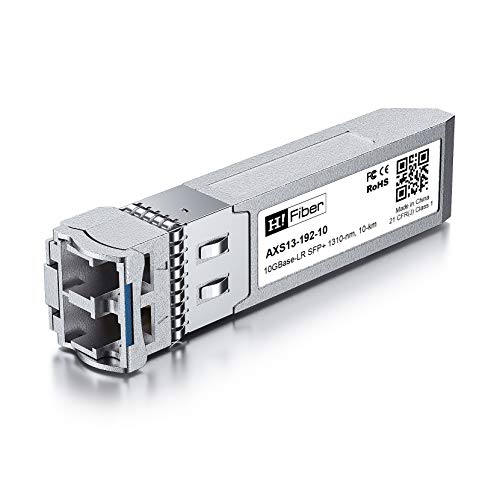 Image of H!Fiber 10GBase-LR Fiber SFP+ Transceiver, 10Gb Single Mode SFP+ LC Module, for Cisco SFP-10G-LR, Ubiquiti UF-SM-10G, UniFi, Mikrotik, Netgear,D-Link,TP-Link, (SMF,1310nm,10km,DDM) 2 Pack
