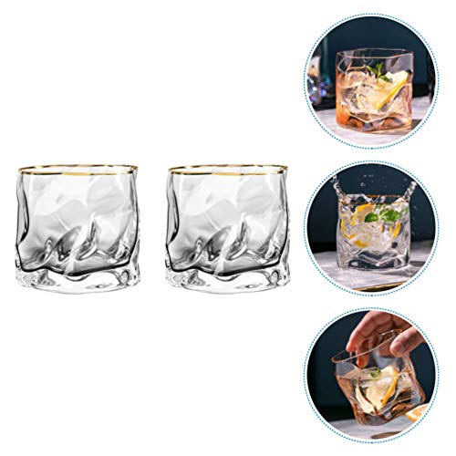 Yardwe Claro Copos de Uísque de Cristal Copos de Uísque Rocha Óculos Drinkware Transparente para Beb
