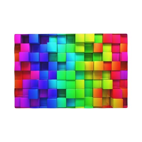 Jbofyee Rainbow Colorful Boxes Placemats Set of 6 Table Mats