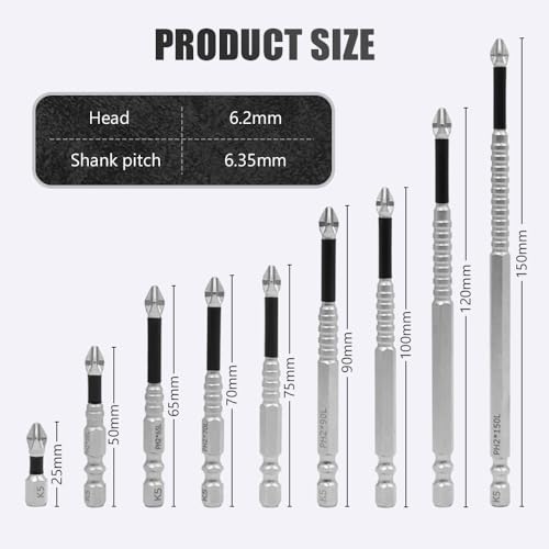 Strong Magnetic Durability Screwdriver Set - Universal Anti-Slip, 25-150mm (6PC)