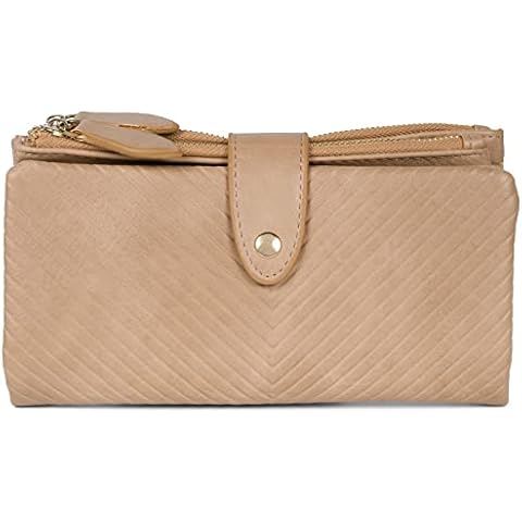 styleBREAKER Cartera de Mujer con Estructura en Forma de V y Cremallera Cover