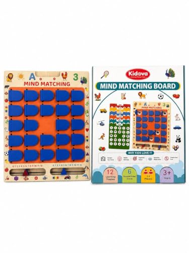 Image of Royals Hub Wooden Memory Matching Game for Kids | Educational Mind Matching Board Game with Animal, Fruit, Number & Shape Cards |Cognitive Learning, Memory Concentration Development Toy for Boys Girls