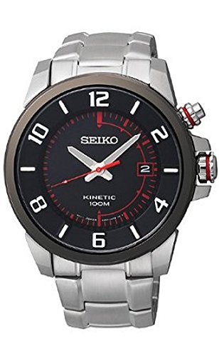 SEIKO Kinetic 腕時計 100m防水 黒/赤 SEIKO Kinetic 腕時計 100m防水 黒/赤