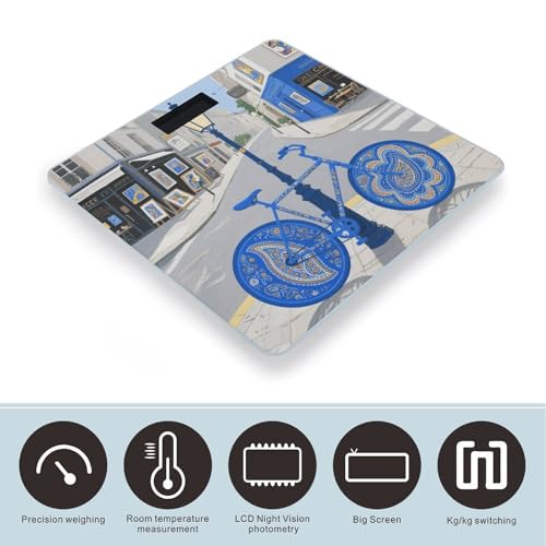 Báscula Digital de Baño Azul con Diseño Paisley 400lb miniatura 3