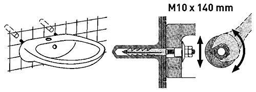 Qualitäts Waschtischbefestigung | Universal | 11-teilig