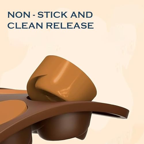 Image of HS Flower Silicone Mould, Non-Stick Food Grade Silicone Mould for Chocolate, Candy, Jelly & Ice Cube (Brown)