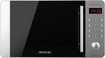 Cecotec ProClean 5010 Stainless Steel Microwave with Grill, 20 L Capacity, Ready2Clean Coating, 700 W Power, 800 W Grill, 5 Operating Levels, 8 Programs, 60 Minute Timer, LED Display