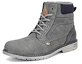  Mishansha Botas Clásicas para Hombre Waterproof Botas de Moto Gris 41
