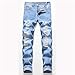 Produktbild Jeans Neue Herren Jeans Loch Riss Stretch Destroyed Hip Hop Jean Modedesign Herren Jean Slim Jeans Für Herrenhosen 32 201Lightblue