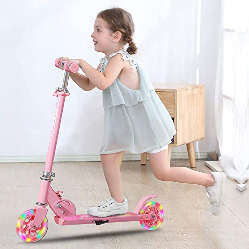 TENBOOM Roller Kinder ab 3 Jahre, 2 Räder Klappbar Scooter,3 Höhenverstellbare Kinderroller,Led-räder Kinderscooter für Mädchen Jungen