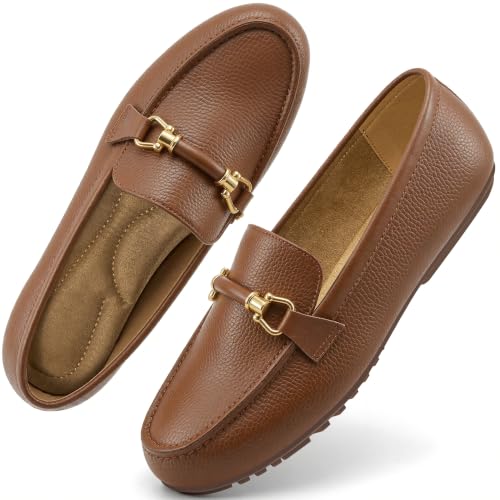 Image of HARENCE Loafers for Women Comfortable Slip On Business Work Flats Shoes Casual Driving Moccasins Penny Loafer