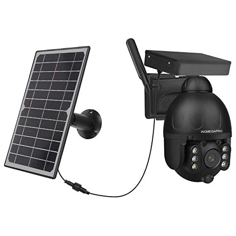 INQMEGAPRO 4G Sim Card Solar Camera PTZ Camera Outdoor CCTV Camera Solar Powered Security Camera with PIR Motion Detection,Pan/Tilt IP Dome Camera, Night Vision Two-Way Audio Cloud/SD Card Storage Cover