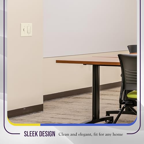 Image of ENERLITES Combination Toggle Light Switch /Decorator Light Switch Plate, Double Switch Wall Plate, Mid-Size 2-Gang 4.88 inch x 4.92 inch, Polycarbonate Thermoplastic, 881131M-LA, Light Almond