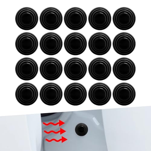 Gseigvee Pack-20 Car Door Muffler Gasket, Anti-Shock Anti-Collision Universal Shock Absorbing Cushion with Adhesive, Waterproof Automotive Door Edge Protector for Truck SUV Car (Black)