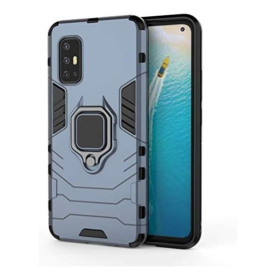 Image of ONELIKE 360 Shockproof Slim Drop Full Body Protection Robot Ring Phone Back Cover for vivo 1919 / vivo V17 - Blue