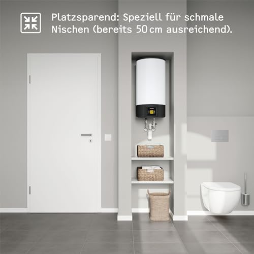 STIEBEL ELTRON Elektro Warmwasserspeicher EW-V ECO 36 l, LC-Display, beste Energieklasse A, geringer Bereitschaftsenergieverbrauch, vakuumisoliert, druckfest, wandhängend, 205032