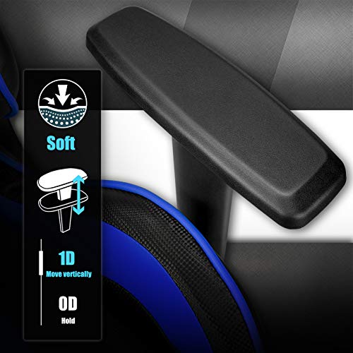 Soontrans-Silla-Gamer-Ergonomica-Silla-Gaming-Oficina-Racing-Sillon-Gamer-Despacho-Profesional-con-Reposapies-Soporte-Lumbar-Reposacabezas-Altura-Ajustable-Reposabrazos-Azul