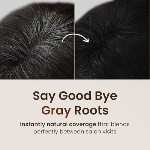 The Face Shop Quick Hair Puff - Natural Brown - Root Touch Up Hair Color, Hairline Powder Conceals Hair Loss, Hair Topper for Women & Men - Hair Fibers for Thinning Hair, Root Cover Up, Gray Concealer