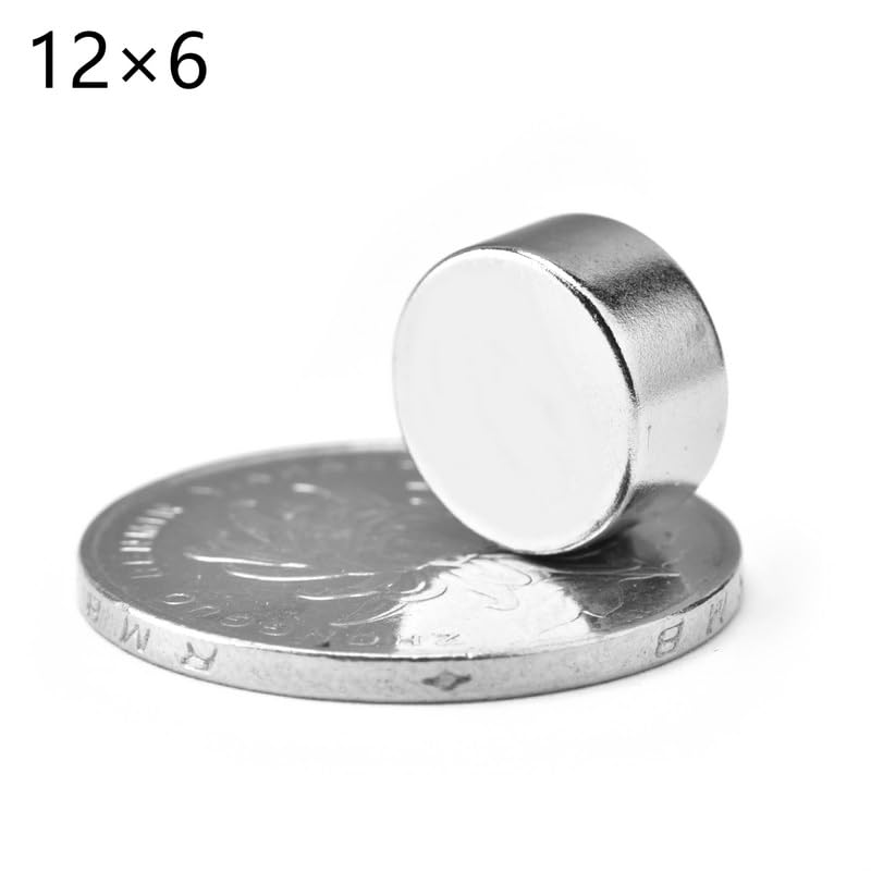 10pcs 12mm Diameter Round Rare Earth 1/1.5/2/3/4/5/6/8/10/12/15/20mm Thick Neodymium Crafts Permanent Magnet(D12mm x 12mm)