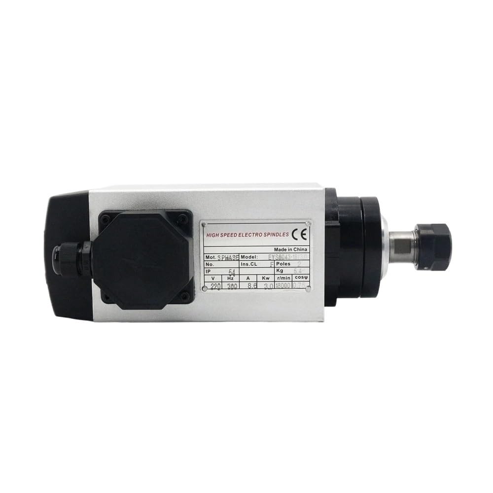Quadrato 300Hz del motore mandrino raffreddato ad aria di di 3KW ER20 for la fresatrice 'incisione del router di lavorazione del legno(3KW 220V)