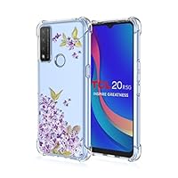 Ikiiqii Custodie per TCL 20 R 5G T767H Cover Trasparente Morbido Silicone TPU Skin Bumper Custodia Case Pelle + 2 Pack HD di Alta qualità Vetro Temperato Pellicola Film Protettivo Schermo