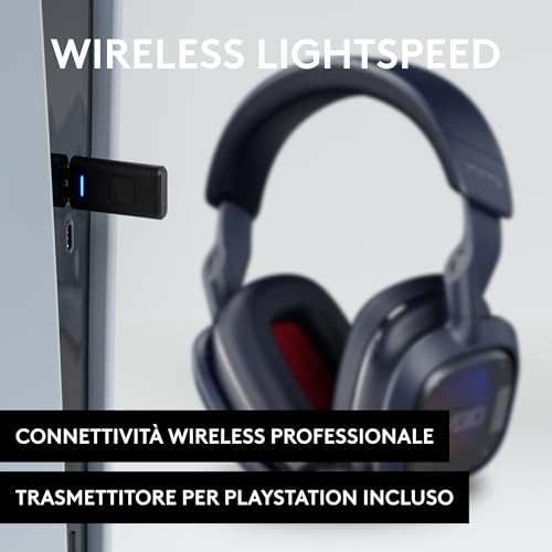 Logitech G Astro A30 LIGHTSPEED Cuffie Gaming Wireless, Bluetooth, Dolby Atmos, Braccio Rimovibile, Batteria da 27 ore, USBC, per PS5, PS4, Xbox, Nintendo Switch, PC, Android - Blu - Cuffia gaming - Immagine 3