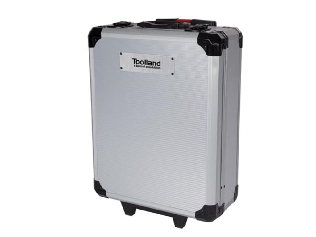 Toolland Trolley de herramientas llenas, 260 piezas, incluidos contenidos, con 4 incrustaciones extraíbles, sobre ruedas.