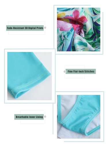 Image of Girls One Piece Swimsuits Bathing Suit for Kids Girls Summer Swim Dress Short Sleeve Swimwear 3-16 Years