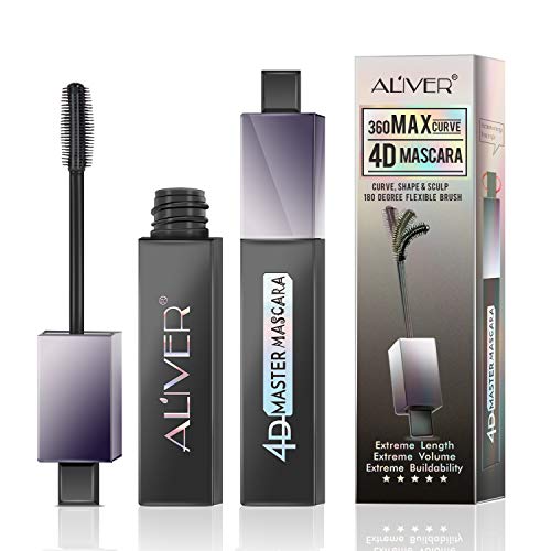 4D Silk Fiber Lash Mascara, Waterproof Mascara 180 Degree Flexible Brush Curling Lashes,Natural Thickening and Lengthening Mascara