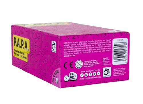 Miniatura 4 de Mercurio - P.A.P.A. Preguntas Absurdas Para Hacer A Amigos Juego De Mesa Divertido Para Adultos Y Grupos Grandes 400 Cartas Tablero De Puntuación Ideal Para Fiestas, Reuniones Y Rompehielos