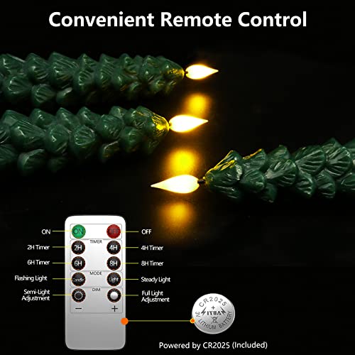 Image of PChero Christmas Tree Taper Candles with Remote Timer, 9.7 Inches, 3 Pack