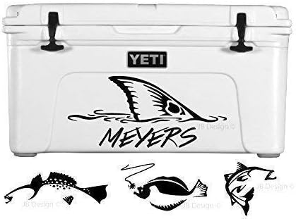 Personalized Vinyl Decal for Yeti Coolers - Redfish, Trout, Flounder and Others