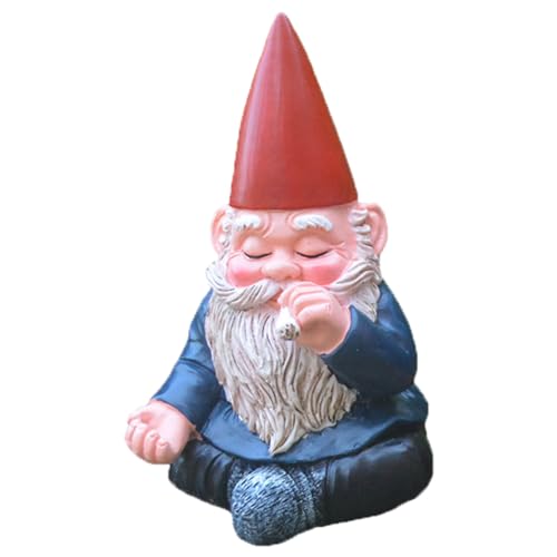 Garten Zwerge, Gnomen-Gartenstatue, Harz Mini Statue, Dekoration für die Terasse Balkon, Rasen, Hof, Balkon, Veranda, Terrasse, Kreativer Gartendekoration(C)