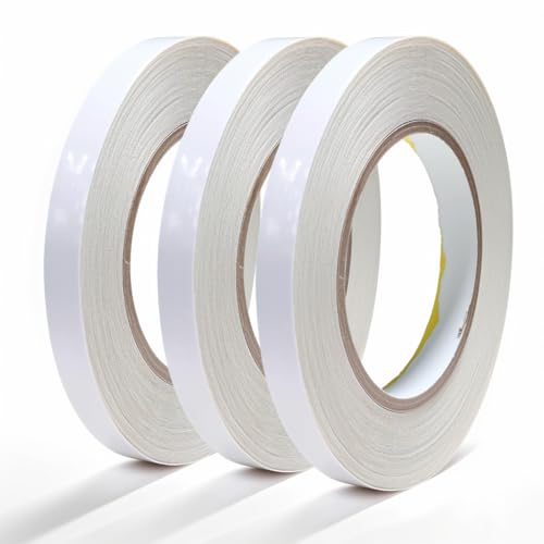 3Rolls 6mmx15m White Double Sided Clear Sticky Tape Arts Craft Adhesive