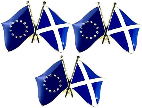 set of 3 x Scotland Cross of Saint Andrew European Union Remain friendship metal pin badges badge