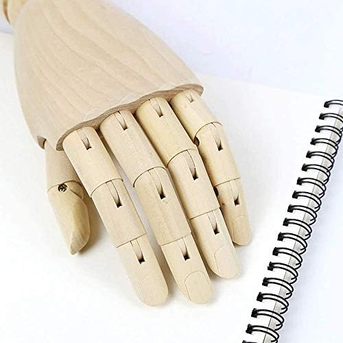 Wooden Hand Left 30cm Model Wood Hands Posable Moveable Fingers Jointed Articulated Artist Mannequin Flexible Manikin Sculpture Modelling Drawing Jewellery Display (Left Hand - 30cm/ 12Inch)