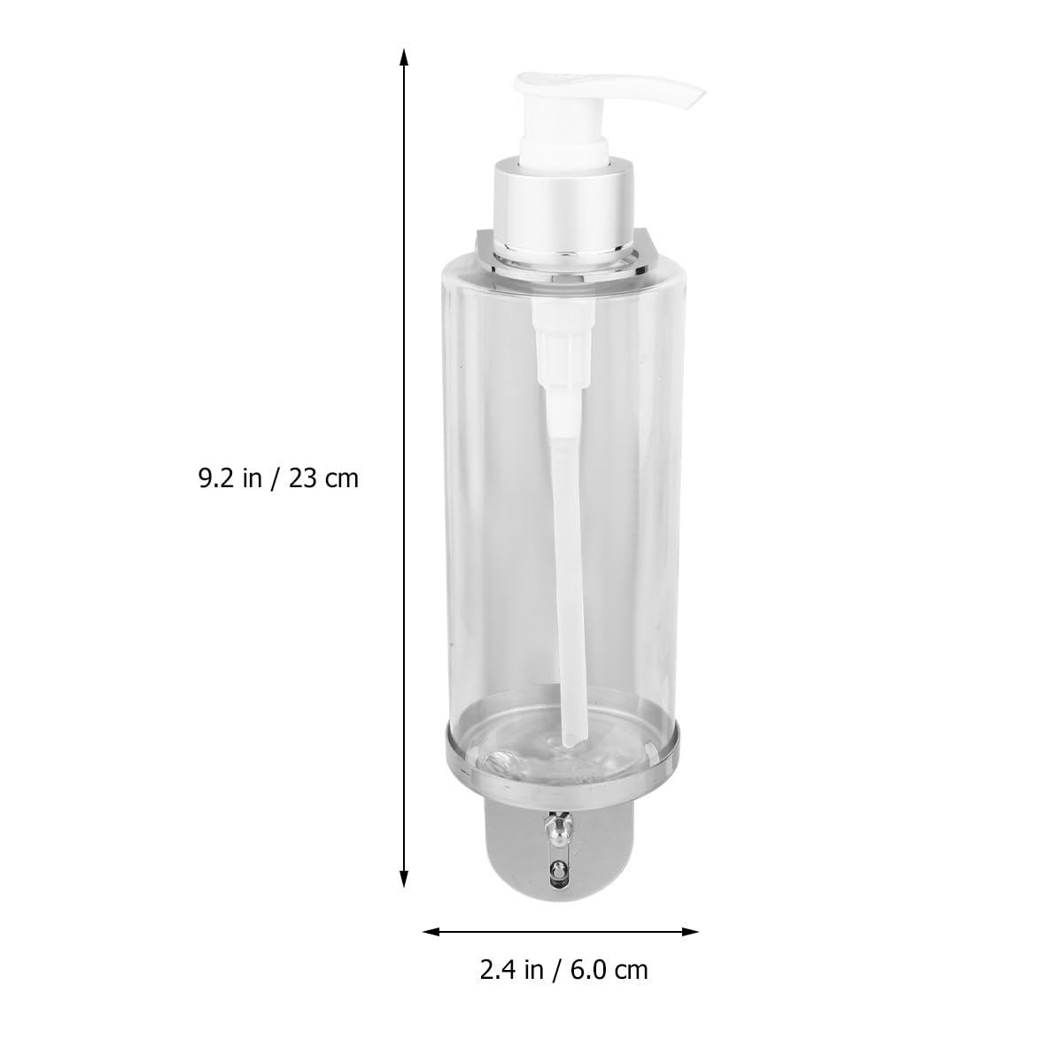 HOMSFOU Dispenser di Sapone Liquido da Parete in Metallo 300ml, Pompa Erogatrice Ricaricabile per Bagno e Cucina, Supporto per Shampoo, Balsamo e Lozioni, per Uso Domestico e Strutture