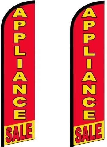 Appliance Sale Feather Flags – 2.5 ft x 11.5 ft Outdoor Advertising Banners for Retail Stores, Weatherproof Polyester, Pack of 2, Mount & Poles Not Included